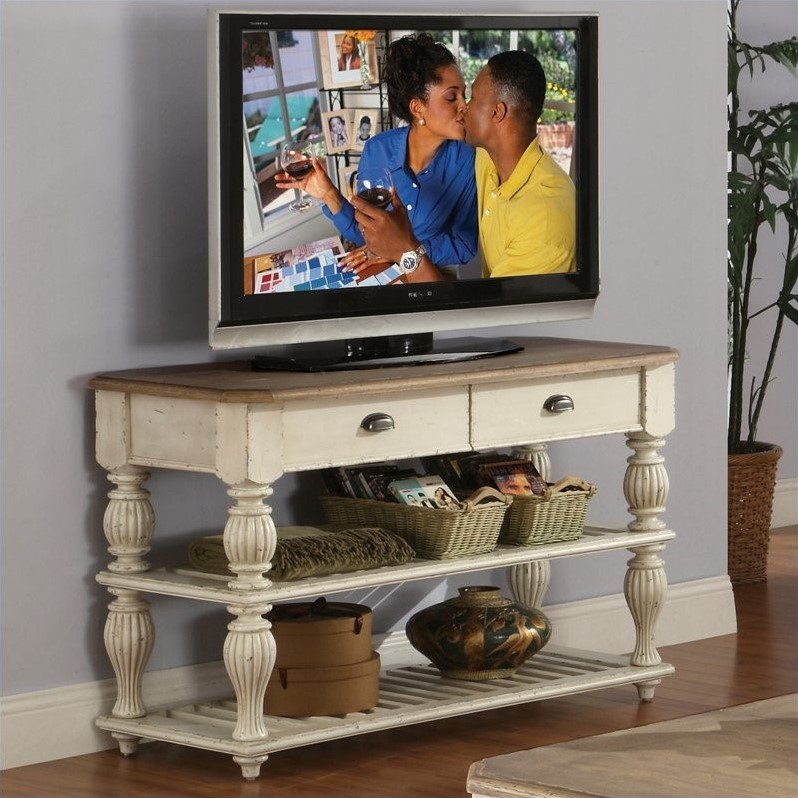 Riverside Furniture Coventry Two Tone Console Table in Dover White 32515