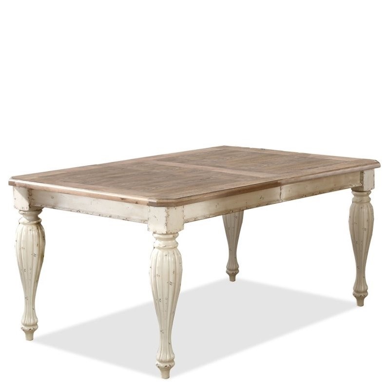 Riverside Coventry Two Tone Dining Table In Driftwood And White 32550