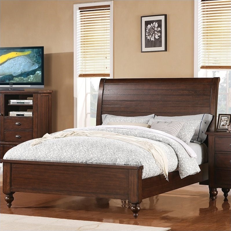 Riverside Furniture Castlewood King Bed in Warm Tobacco - 33580-33581 ...