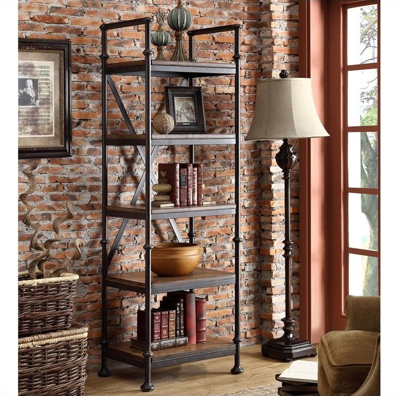 Riverside Furniture Camden Town Etagere Bookcase in Hampton Road Ash 23717