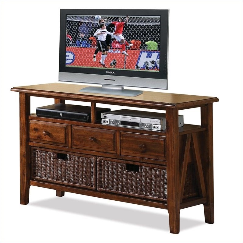 Riverside Furniture Claremont Console Table in Toffee 79515