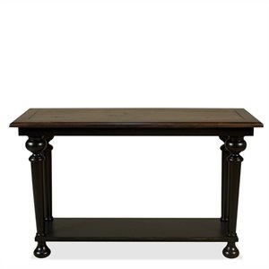Riverside Furniture Williamsport Sofa Table in Nutmeg/Kettle Black
