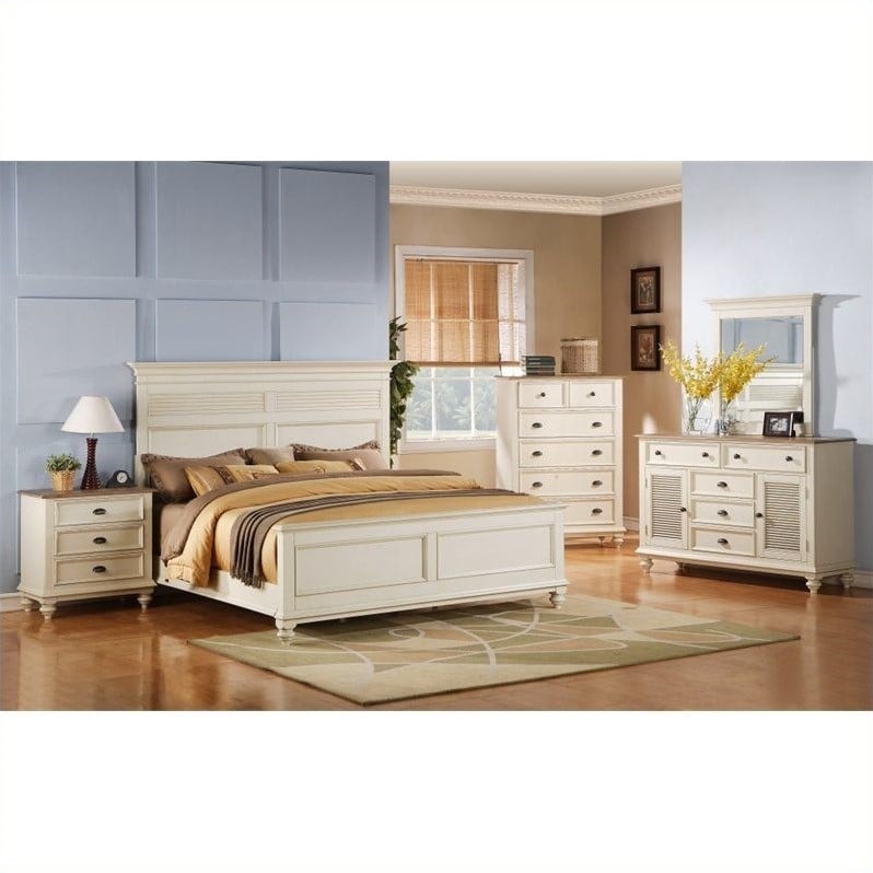 Riverside Coventry 4 Piece Queen Bedroom Set in Dover White - 325XX-4PC-PKG