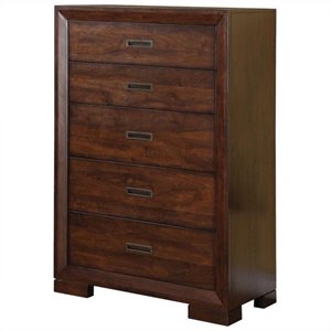 riverside furniture riata five drawer chest in warm walnut