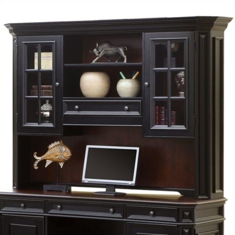 Riverside Furniture Allegro Credenza Hutch in Rubbed Black 44727