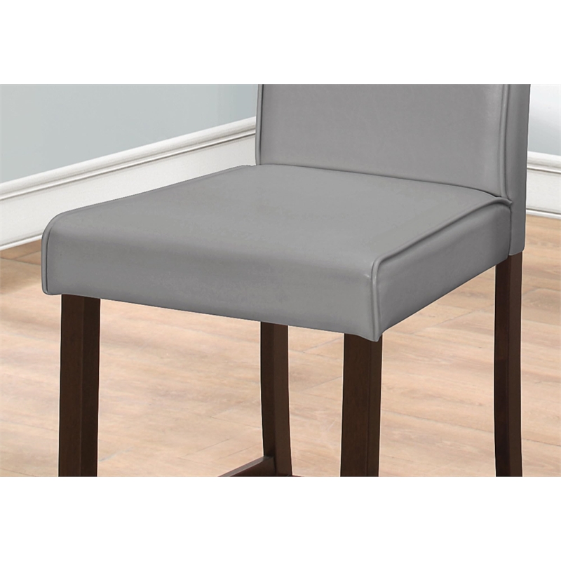 Dining Chair Set Of 2 Upholstered Kitchen Dining Room Pu Leather Look Grey