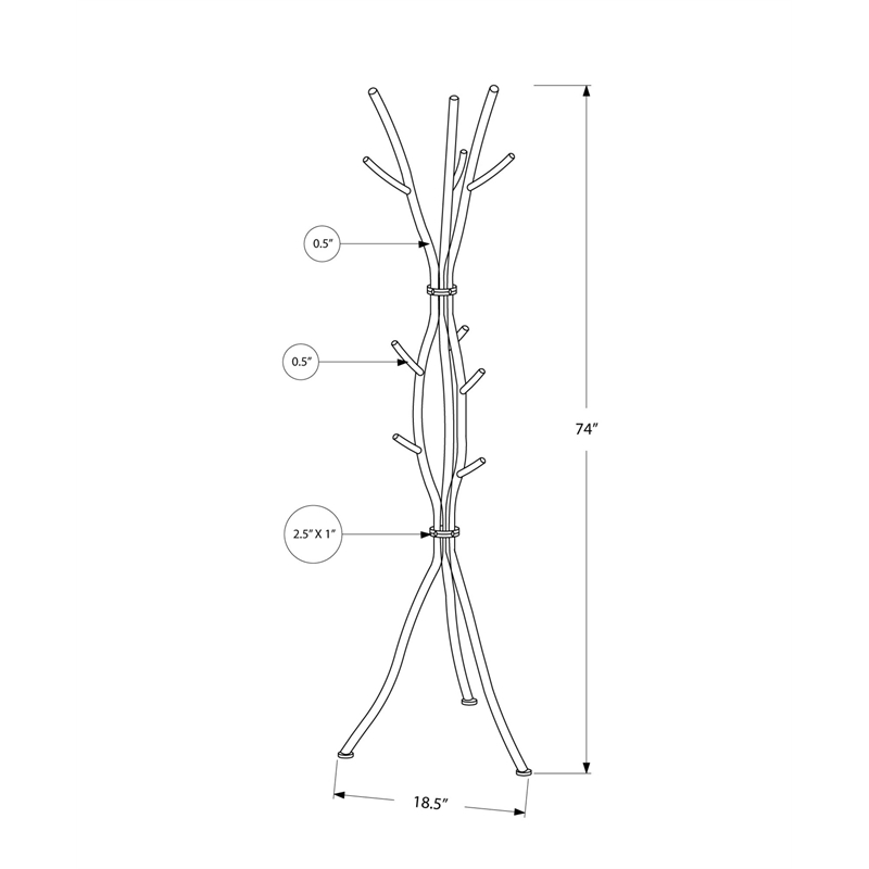Coat Rack Hall Tree 11 Hooks Entryway 74