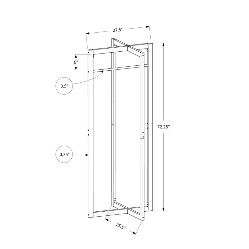 Coat Rack Hall Tree Hanging Bar Entryway 72