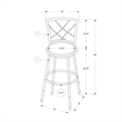 Bar Stool Set Of 2 Swivel Bar Height Metal Pu Leather Look Black