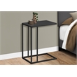 Accent Table C-shaped End Side Snack Living Room Bedroom Metal Black