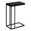 Accent Table C-shaped End Side Snack Living Room Bedroom Metal Brown