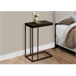 Accent Table C-shaped End Side Snack Living Room Bedroom Metal Brown