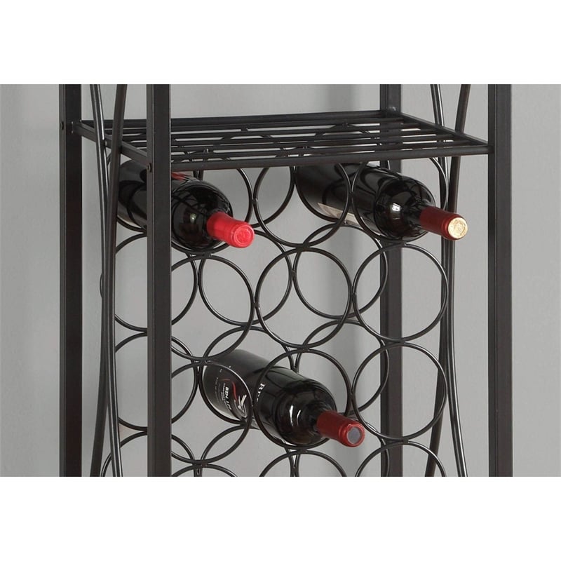 Home Bar Wine Rack Metal Black Black Transitional