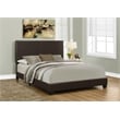 Bed Queen Size Platform Bedroom Frame Upholstered Pu Leather Look Brown