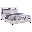 Bed Queen Size Platform Bedroom Frame Upholstered Pu Leather Look White