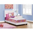 Bed Twin Size Platform Bedroom Frame Upholstered Pu Leather Look White