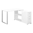 Computer Desk Home Office Corner L Shape Work Laptop Metal White