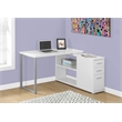 Computer Desk Home Office Corner L Shape Work Laptop Metal White