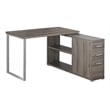 Computer Desk Home Office Corner L Shape Work Laptop Metal Brown