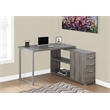 Computer Desk Home Office Corner L Shape Work Laptop Metal Brown