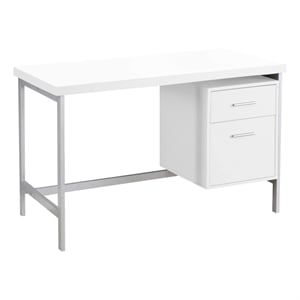 Computer Desk Home Office Laptop Storage Drawers 48&quotL Work Metal White
