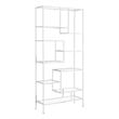 Bookshelf Bookcase Etagere 72&quotH Office Bedroom Metal White Clear