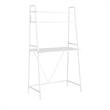Computer Desk Home Office Laptop Leaning Storage Shelves Work Metal White