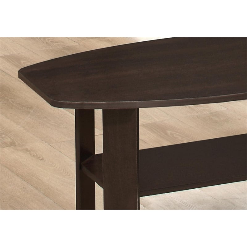 Table Set 3pcs Set Coffee End Side Wood Accent Table Laminate Espresso Brown
