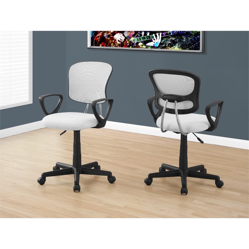 Office Chair Swivel Ergonomic Armrests Work Juvenile Metal White