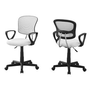 Office Chair Swivel Ergonomic Armrests Work Juvenile Metal White
