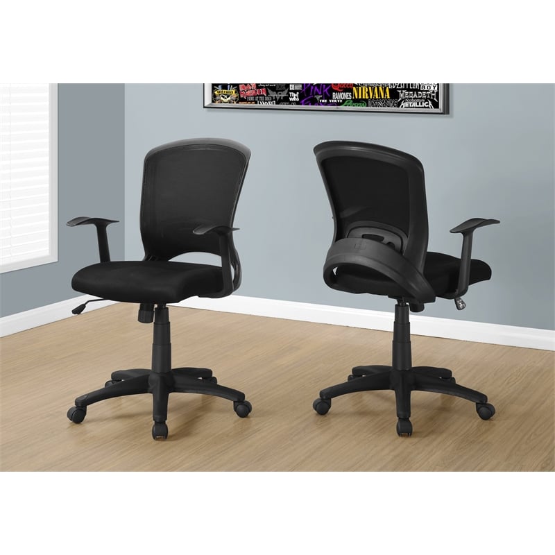 Office Chair Swivel Ergonomic Armrests Computer Desk Work Metal Black