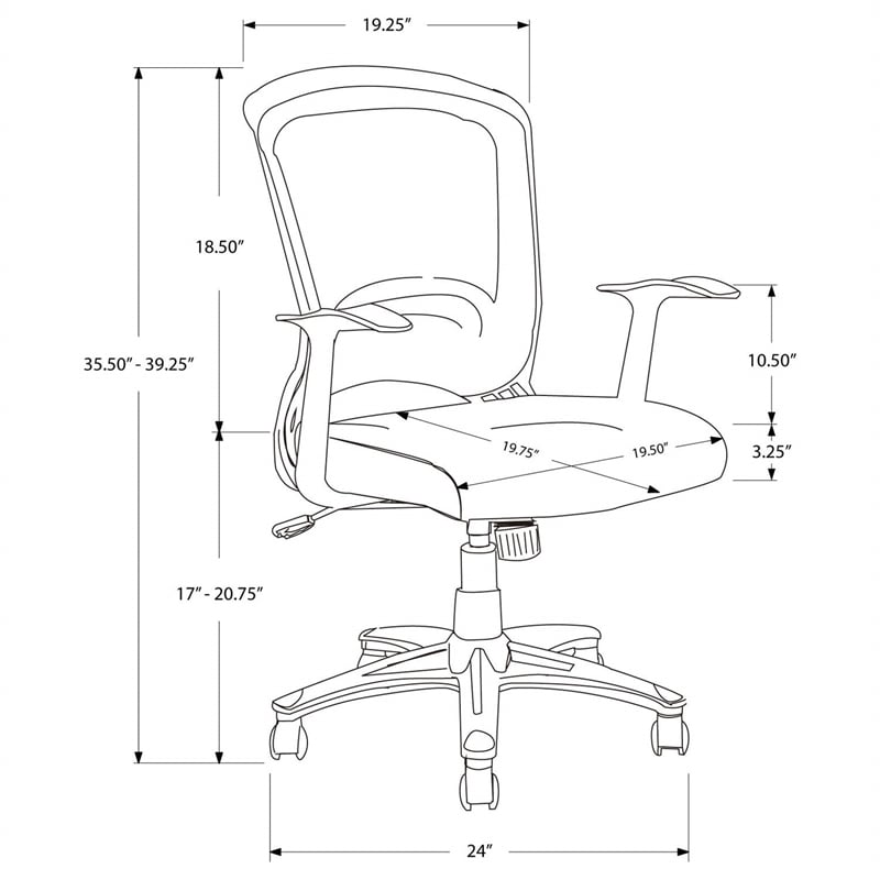 Office Chair Swivel Ergonomic Armrests Computer Desk Work Metal Black