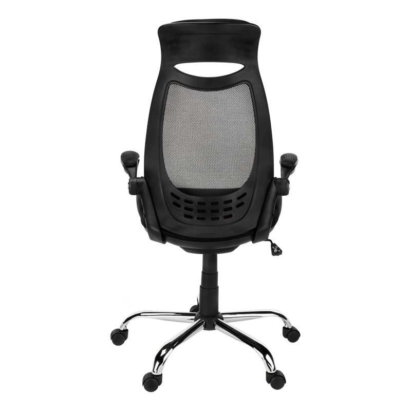 Office Chair Swivel Ergonomic Armrests Computer Desk Work Metal Black Fabric