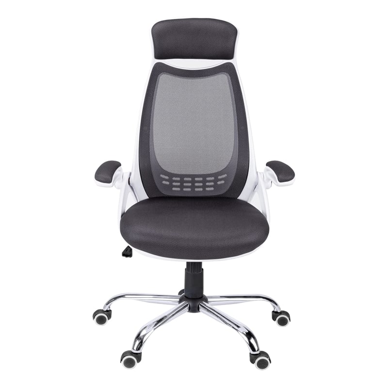 Office Chair Swivel Ergonomic Armrests Computer Desk Work Metal White