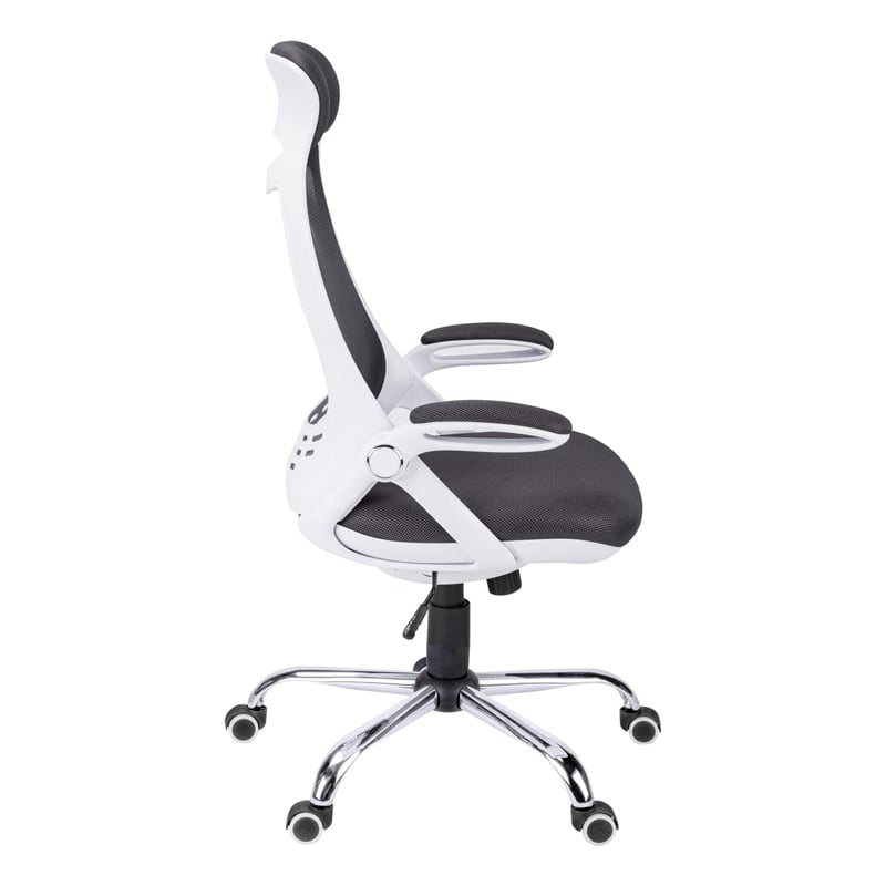 Office Chair Swivel Ergonomic Armrests Computer Desk Work Metal White