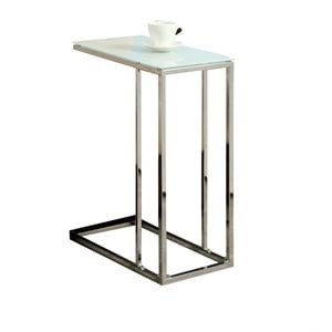 monarch frosted glass top side table in chrome