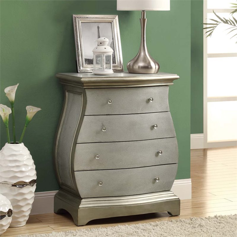 Contemporary Bombe Accent Chest in Brushed Gold I 3892