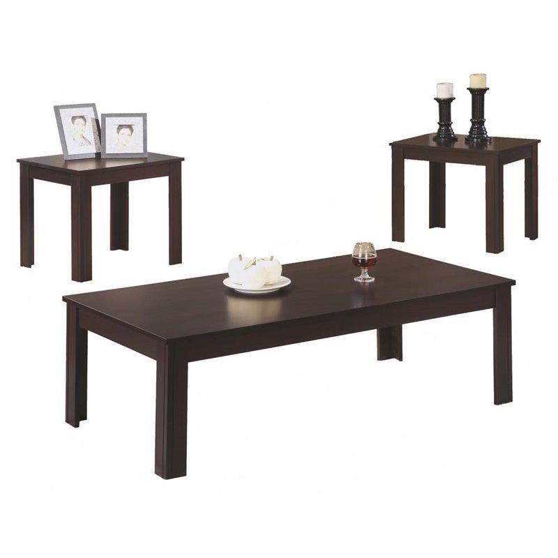 Monarch 3 Piece Coffee Table Set in Cappuccino Cymax Business