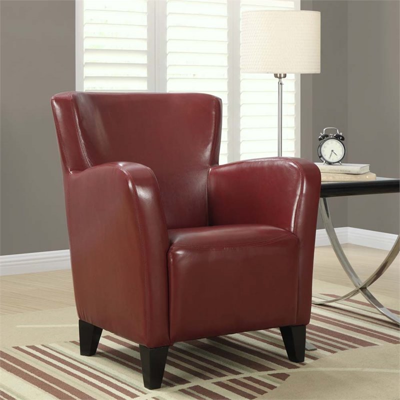 Monarch Faux Leather Accent Chair in Red | Cymax Business