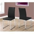Dining Chair Set Of 2 Side Upholstered Kitchen Pu Leather Look Black