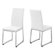 Dining Chair Set Of 2 Side Kitchen Dining Room Pu Leather Look White