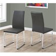 Dining Chair Set Of 2 Side Kitchen Dining Room Pu Leather Look Grey