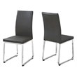 Dining Chair Set Of 2 Side Kitchen Dining Room Pu Leather Look Grey