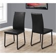 Dining Chair Set Of 2 Side Kitchen Dining Room Pu Leather Look Black
