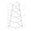 Bookshelf Etagere Corner 4 Tier 60