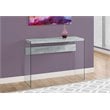 Accent Table Console Entryway Narrow Sofa Bedroom Tempered Glass Grey