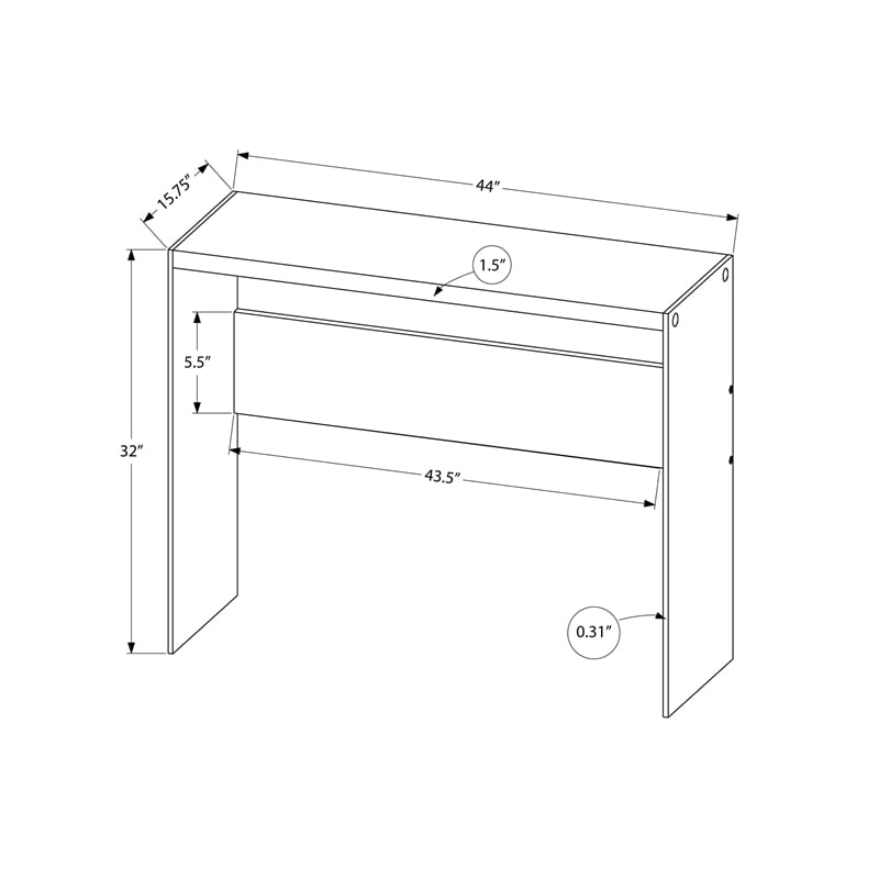 Accent Table Console Entryway Narrow Sofa Bedroom Tempered Glass Grey