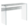Accent Table Console Entryway Narrow Sofa Bedroom Tempered Glass Grey