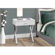 Accent Table Side End Nightstand Lamp Bedroom Metal Glossy White