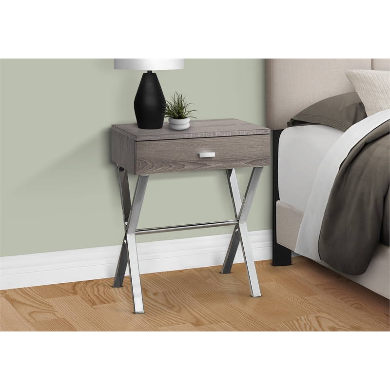 Accent Table Side End Nightstand Lamp Living Room Bedroom Metal Brown